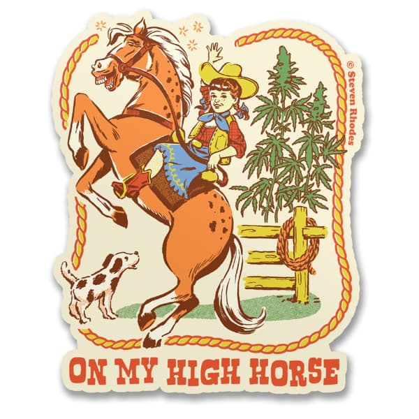 Steven Rhodes . On My High Horse Sticker