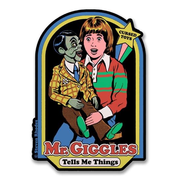 Steven Rhodes - Mr Giggles Tells Me things Sticker