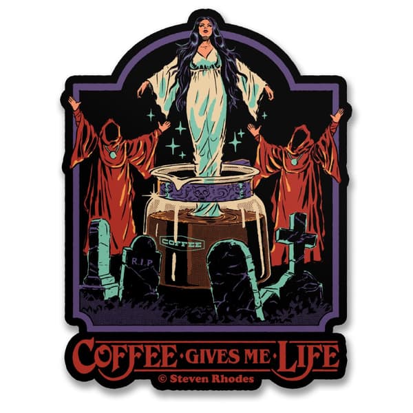 Steven Rhodes - Coffee Gives Me Life Sticker