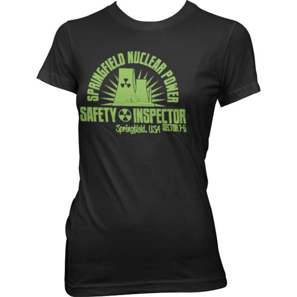 Springfield Nuclear Safety Inspector Girly T-Shirt Black Large