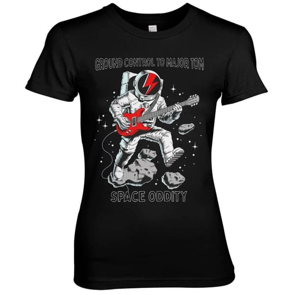 Space Oddity Girly Tee Black Small
