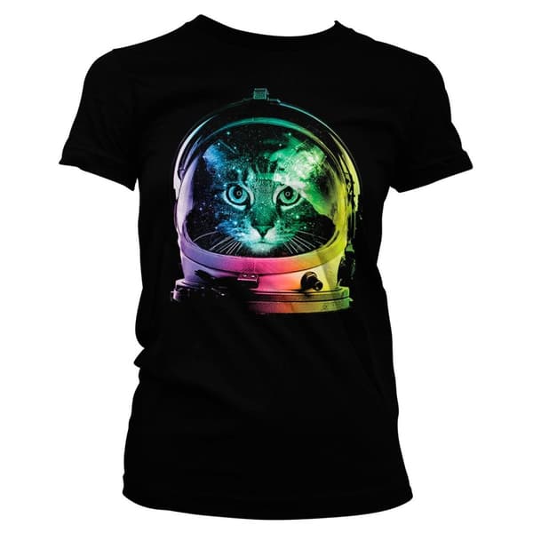 Space Cat Girly Tee Black X-Large