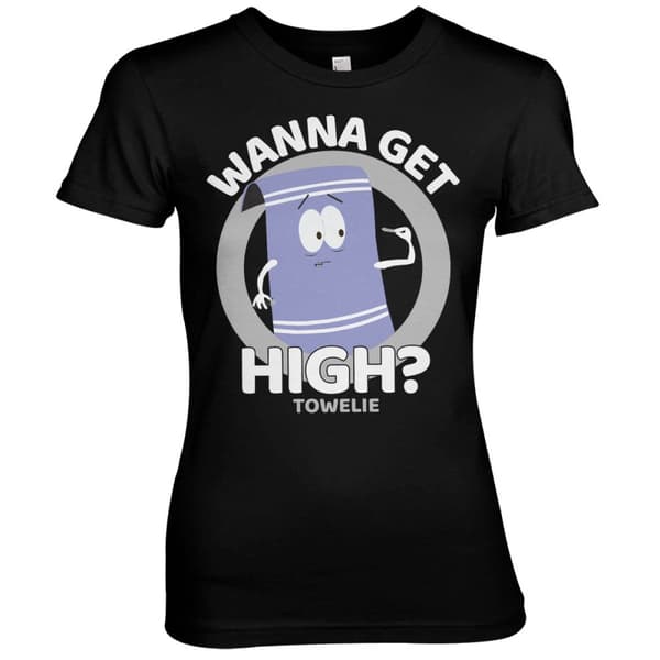 South Park / Towelie - Wanna Get High Girly Tee Black XX-Large