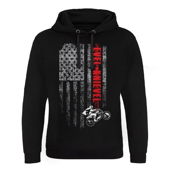 Evel Knievel Flag Epic Hoodie Black Medium