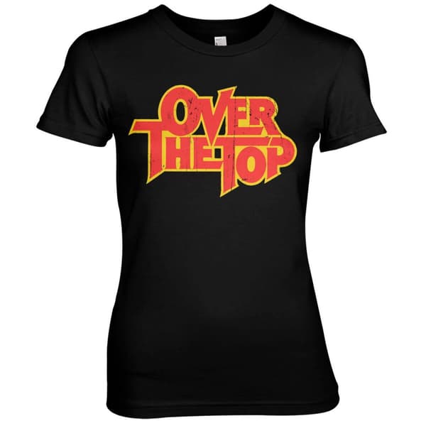 Over The Top Washed Logo Girly Tee Black Small