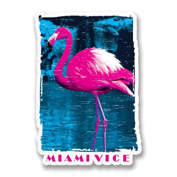 Miami Vice Flamingo Sticker