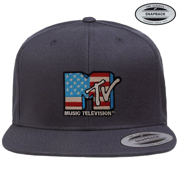 MTV American Flag Premium Snapback Cap Navy