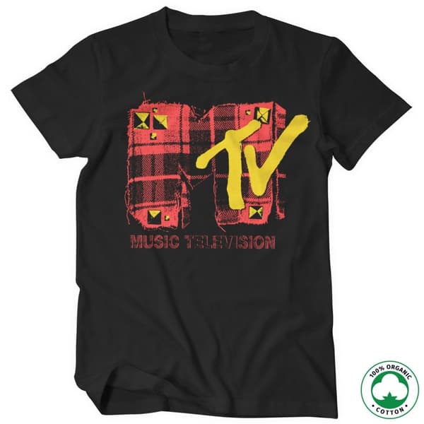 Plaid MTV Organic T-Shirt Black XX-Large