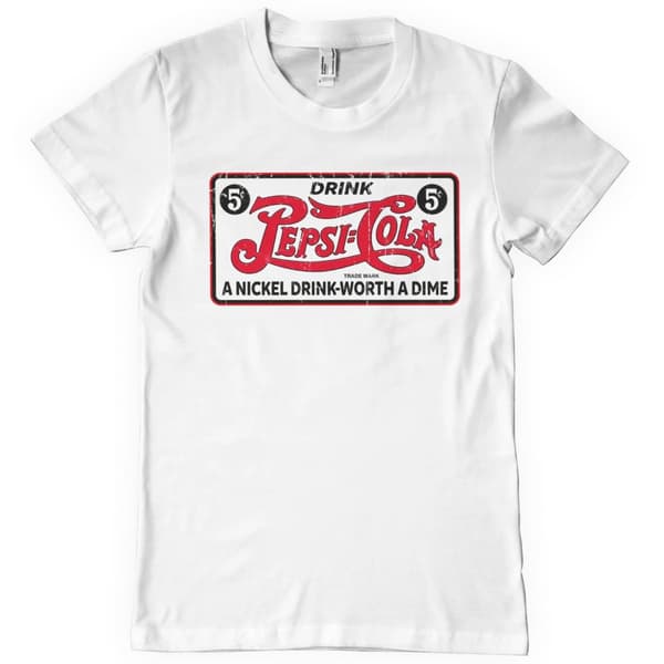 Pepsi-Cola Vintage Sign T-Shirt White Small