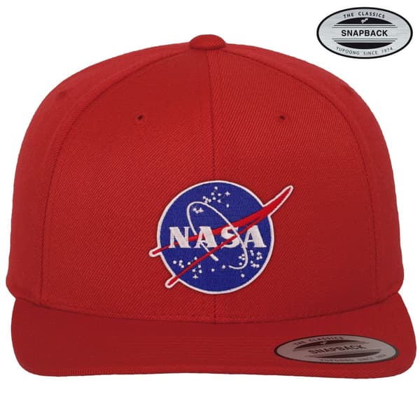 NASA Insignia Premium Snapback Cap Red