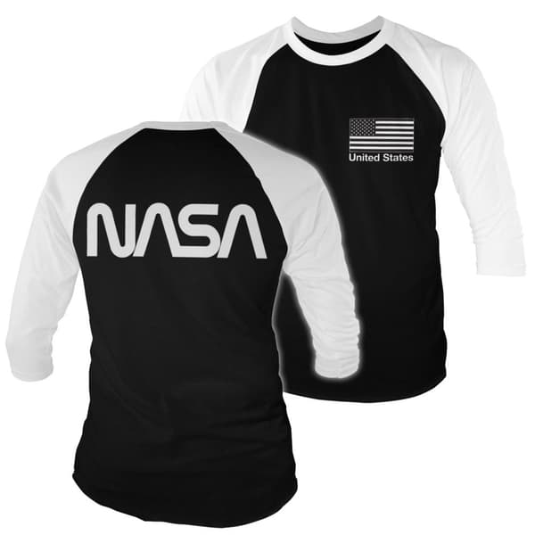 NASA Black Flag Baseball 3/4 Sleeve Tee X-Large