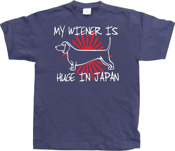 My Wiener Is Huge In Japan! T-Shirt Navy X-Large