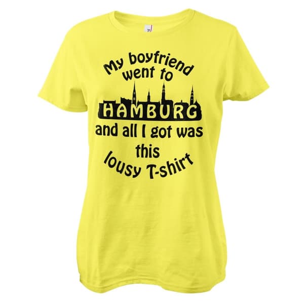 My Boyfriend Went To Hamburg Girly Tee Yellow XX-Large