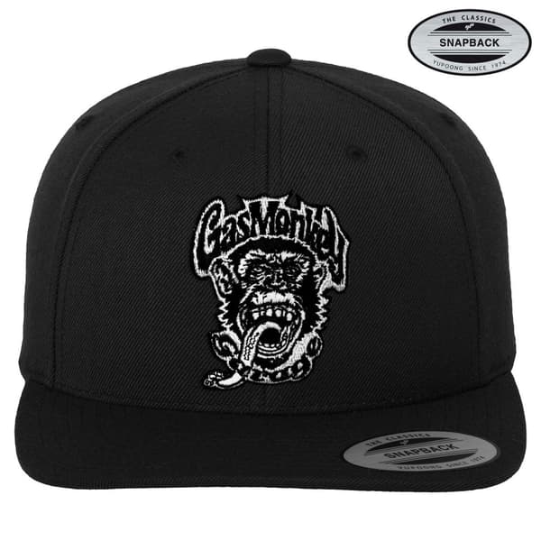 Monkey Logo Patch Snapback Cap Black