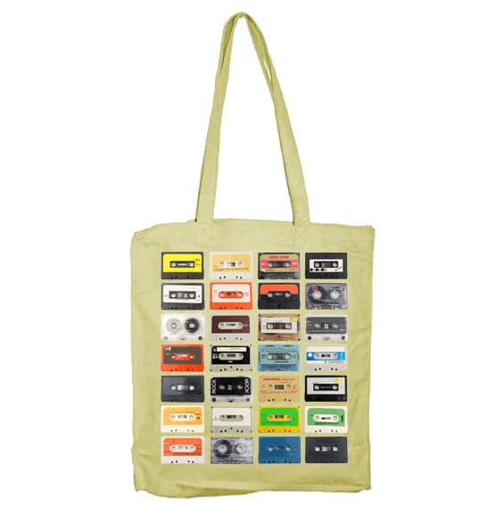 Mixed Tapes Tote Bag Khaki