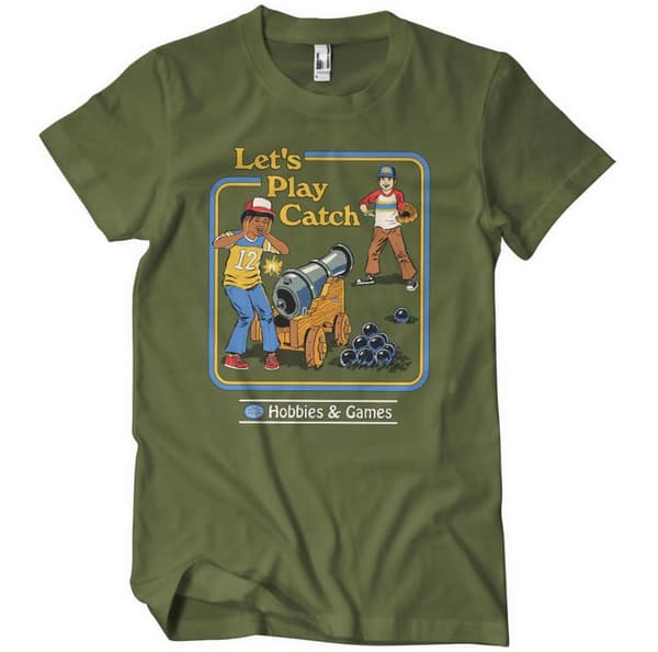 Let's Play Catch T-Shirt Olive Small