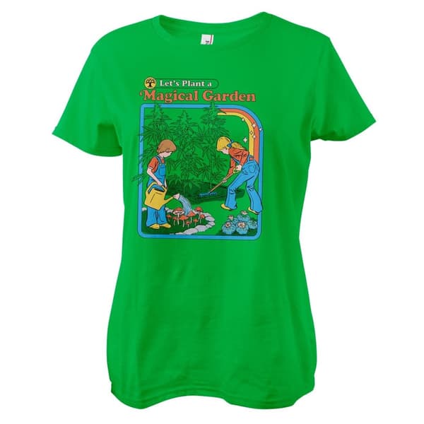 Let's Plant A Magical Garden Girly Tee Green Small