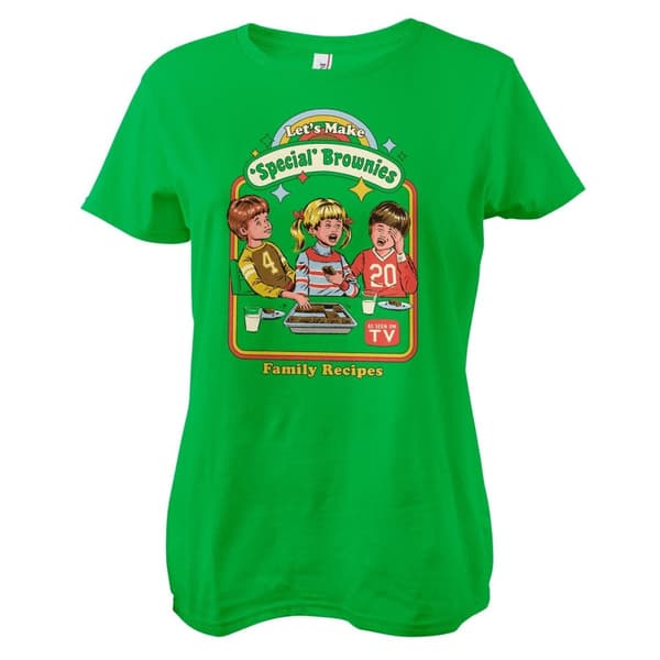 Let's Make Special Brownies Girly Tee Green Medium