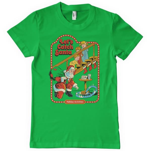 Let's Catch Santa T-Shirt Green Small