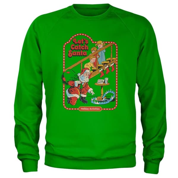 Let's Catch Santa Sweatshirt Green Small
