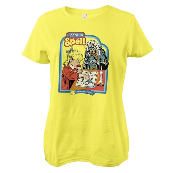 Learn To Spell Girly Tee Yellow Small