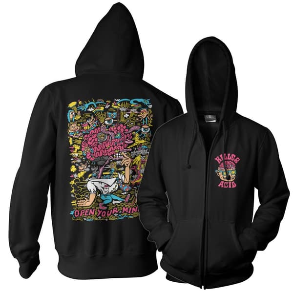 Killer Acid - Open Your Mind Zipped Hoodie Black XX-Large