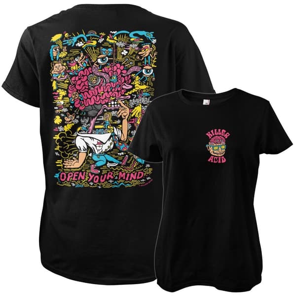 Killer Acid - Open Your Mind Girly Tee Black Large
