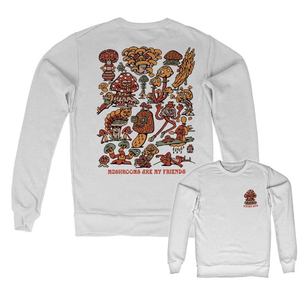 Killer Acid - Mushroom Friends Sweatshirt White X-Large