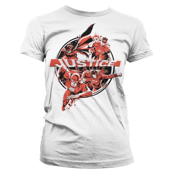 Justice League Heroes Girly Tee White XX-Large