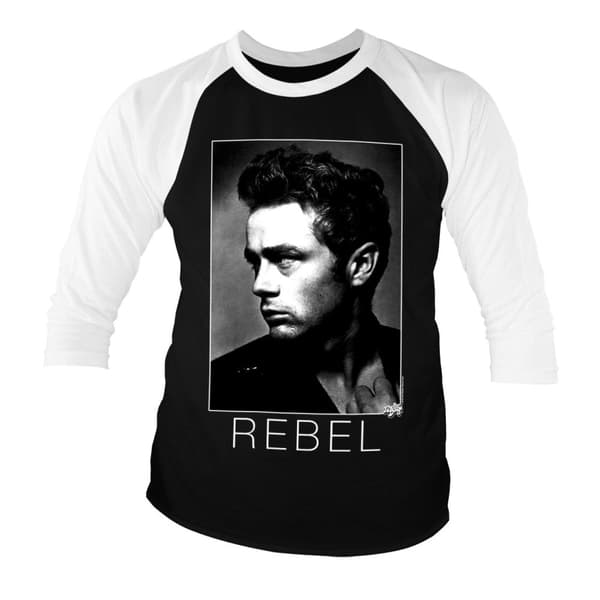 James Dean BW Rebel Baseball 3/4 Sleeve Tee Medium