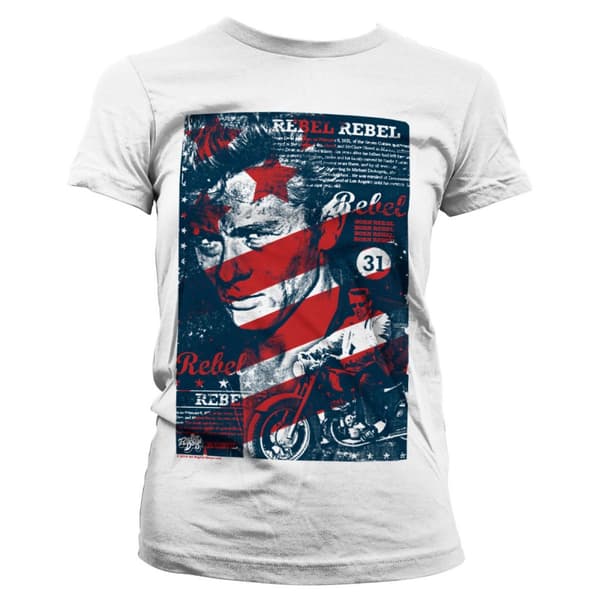 James Dean - Washed Poster Girly Tee White X-Large