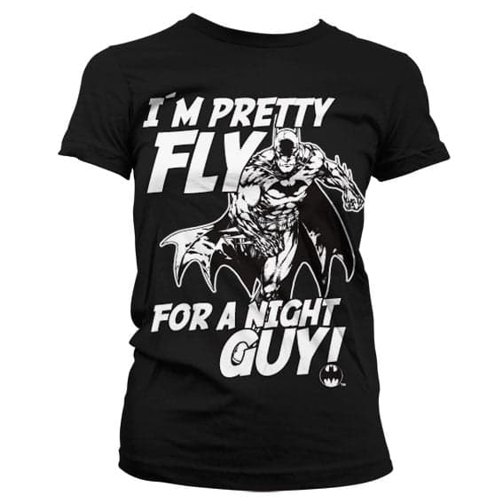 I´m Pretty Fly For A Night Guy Girly Tee Black X-Large