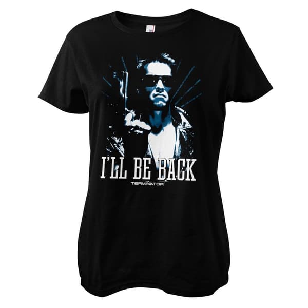 I'll Be Back - Duotone Girly Tee Black Small