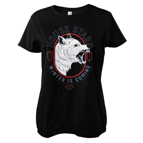 House Stark - Winter Is Coming Girly Tee Black Small