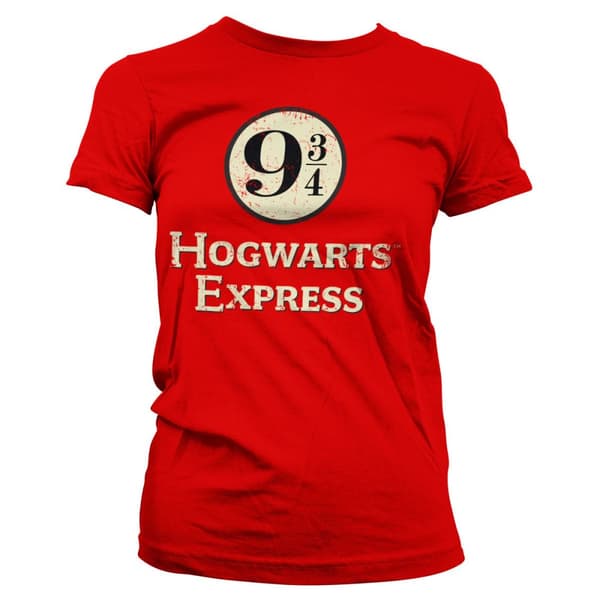 Hogwarts Express Platform 9-3/4 Girly Tee Red Small