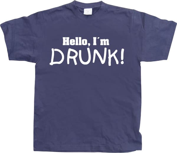 Hello! I´m Drunk! T-Shirt Navy XX-Large