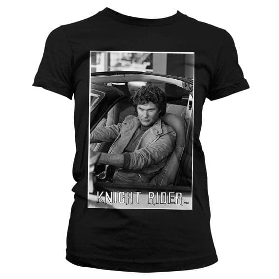 Hasselhoff In Knight Rider Girly Tee Black Small