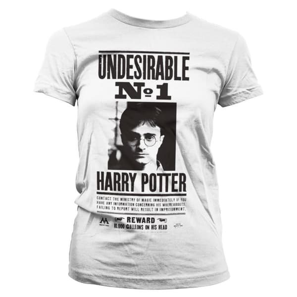 Harry Potter Wanted Poster Girly Tee White Large