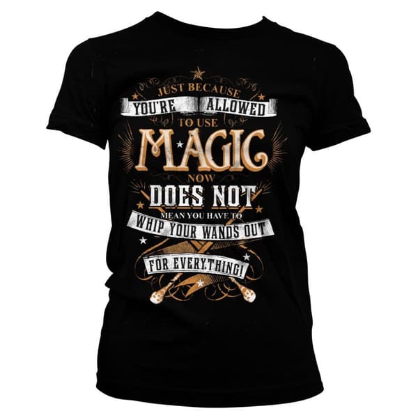Harry Potter Magic Girly Tee Black Medium