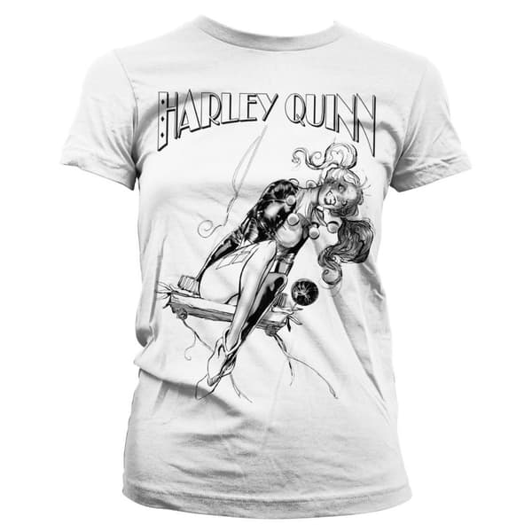 Harley Quinn Sways Girly Tee White Large
