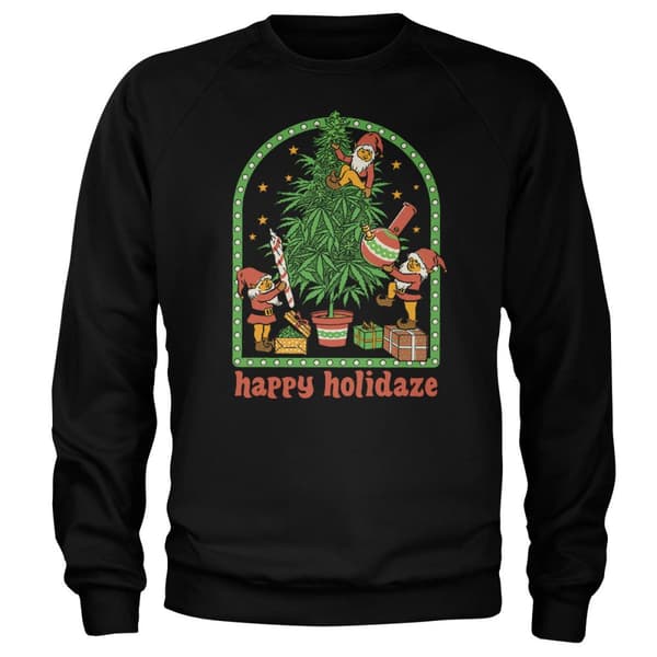 Happy Holidaze Sweatshirt Black X-Large
