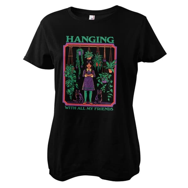 Hangning With All My Friends Girly Tee Black Medium