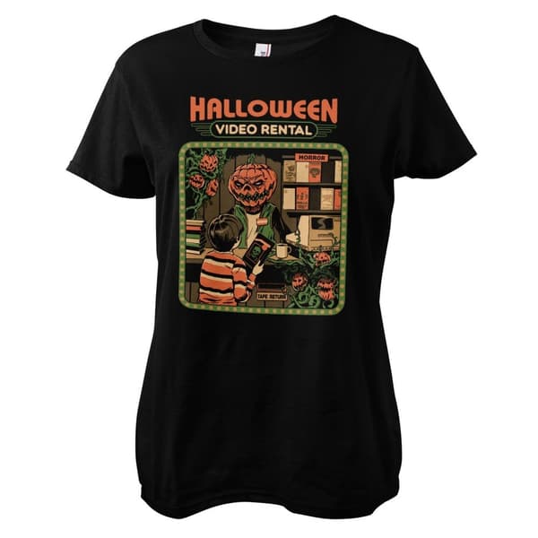 Halloween Video Rental Girly Tee Black Large