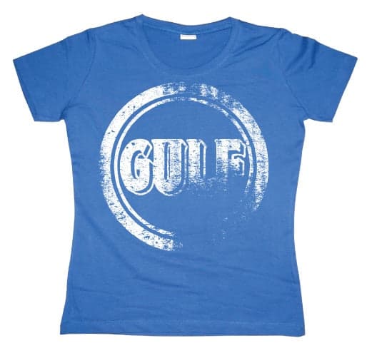 Gulf Distressed Girly T-shirt Blue Large