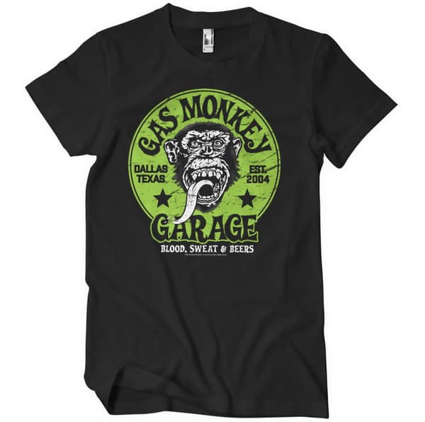 Gas Monkey Garage - Green Logo T-Shirt Black Medium