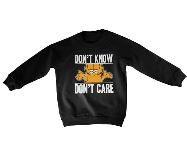 Garfield Don't Know - Don't Care Kids Sweatshirt Black 4Years/XS