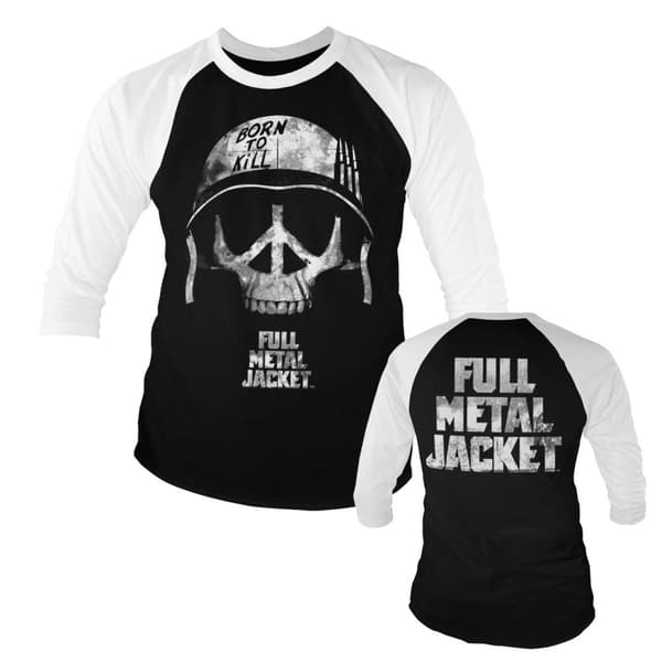 Full Metal Jacket - Skull Baseball 3/4 Sleeve Tee X-Large