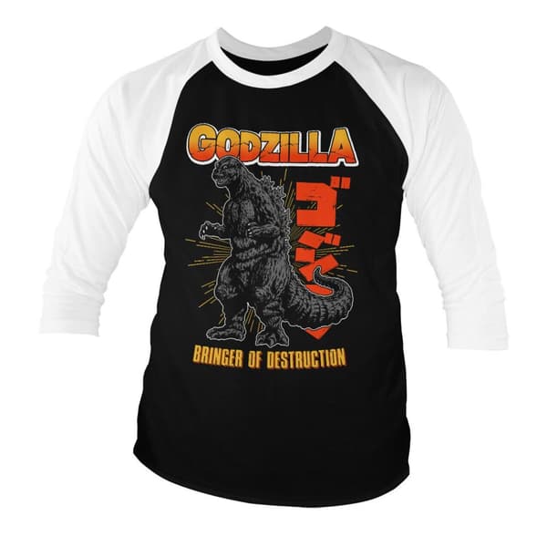 Godzilla - Bringer Of Destruction Baseball 3/4 Sleeve Tee Medium