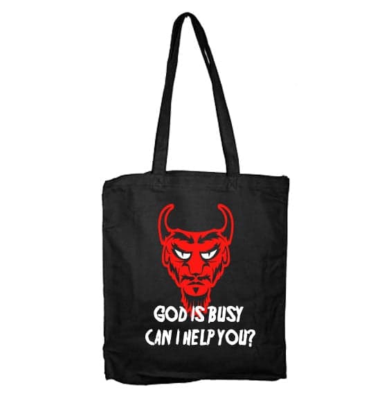 God Is Busy Tote Bag Black