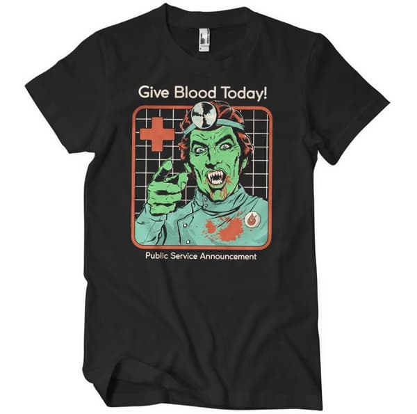 Give Blood Today T-Shirt Black Large